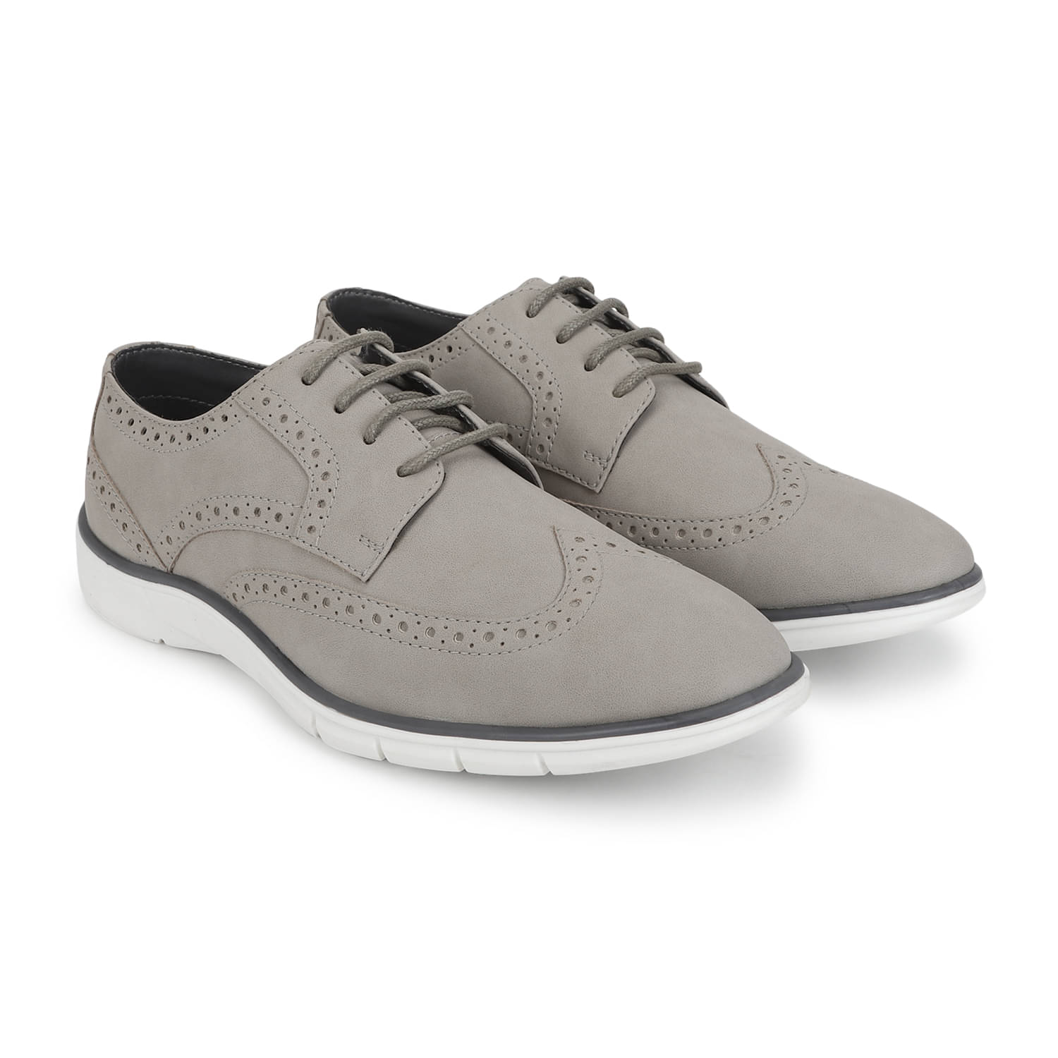     			Yoho Brogue Light Grey Men's Outdoor Shoes