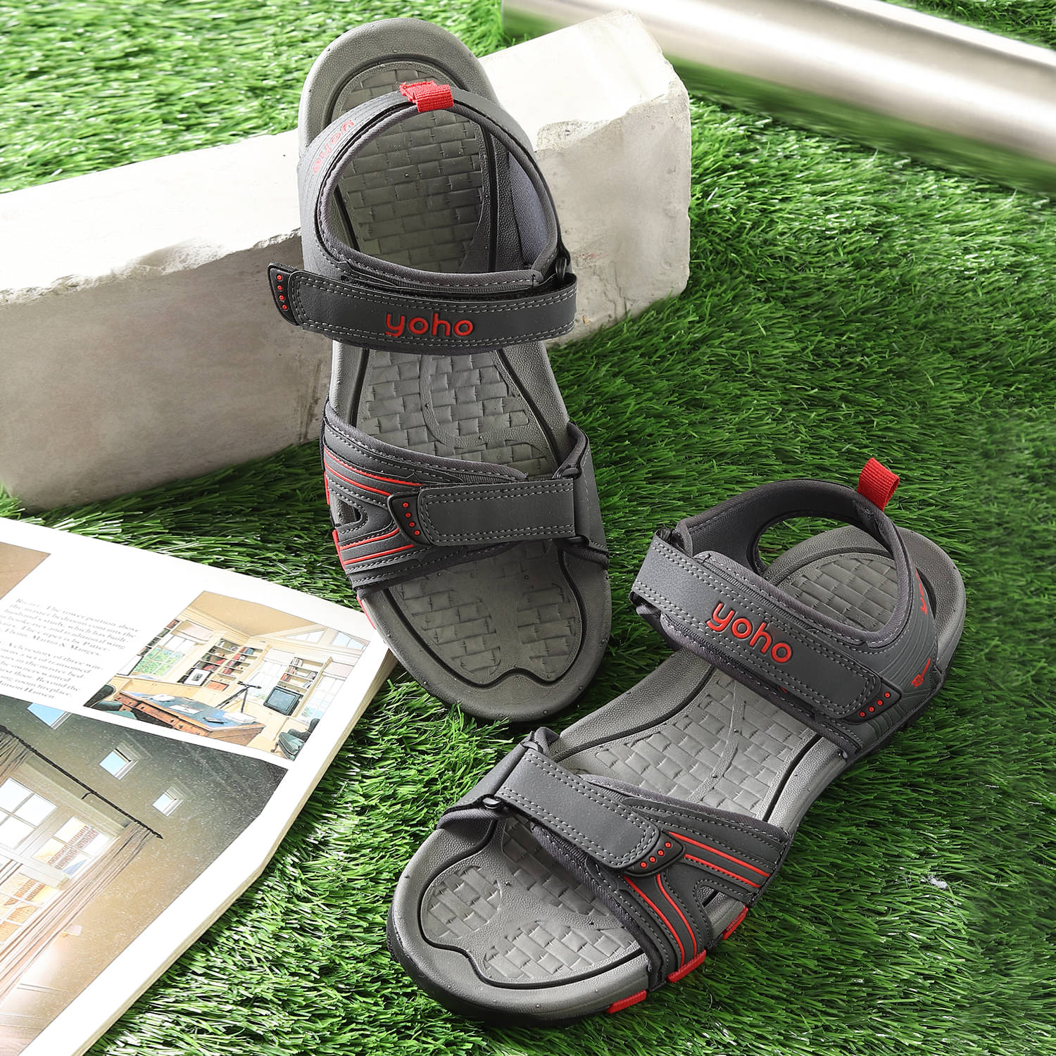     			Yoho - Light Grey Men's Sandals