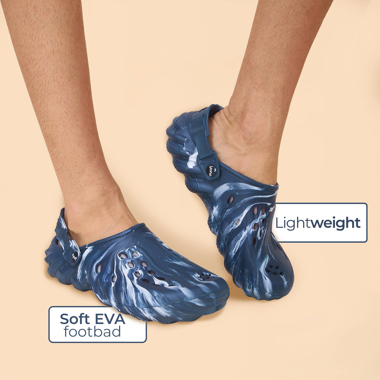    			Yoho - Navy Blue Men's Clogs