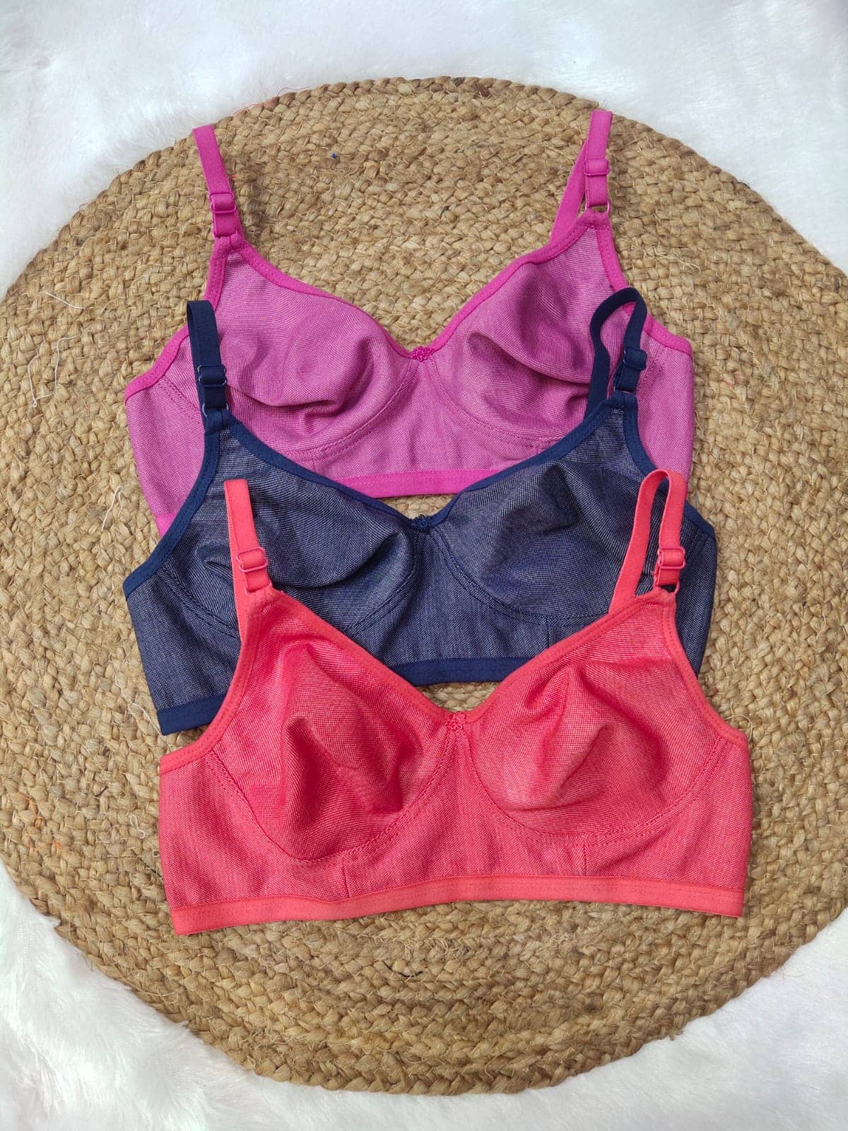love girl Pack of 3 Lycra Non Padded Everyday Bra For Women ( Multicolor3 )