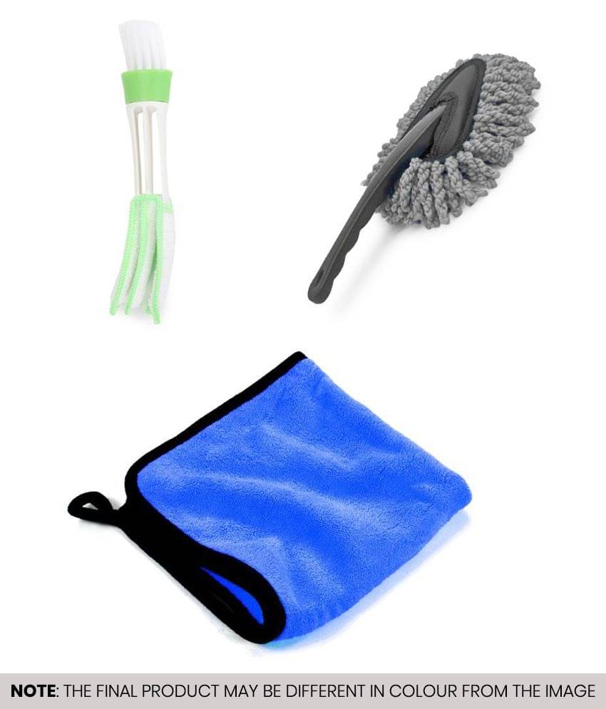     			mahek accessories -Car Cleaning Combo of Ac Vent Brush , Mini Duster & Microfiber Coth ( Pack of 3 )