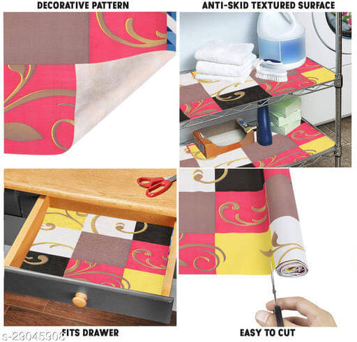     			mopak decor Polyester Solid Fridge Mat & Cover ( 500 45 ) Pack of 1 - Red