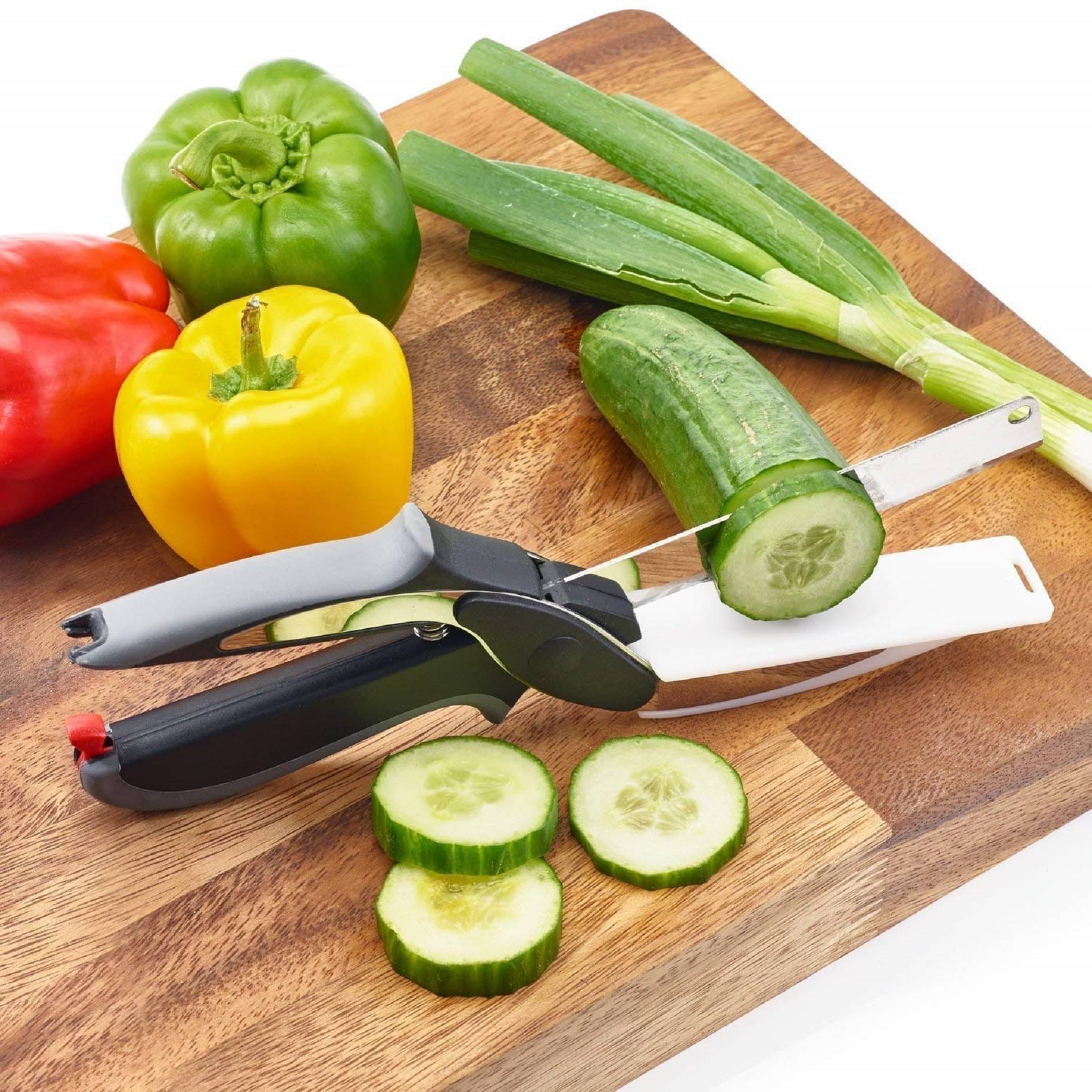     			forral 2in 1 Smart Clever Cutter Kitchen Knife Food Chopper and in Built Mini Chopping Board with Locking Hinge