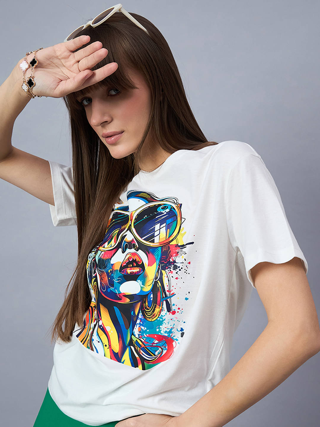 98 Degree North Women Cotton Printed Regular Round Neck T-Shirt ( White ) 98 Degree North Women Cotton Printed Regular Round Neck T-Shirt ( White )
