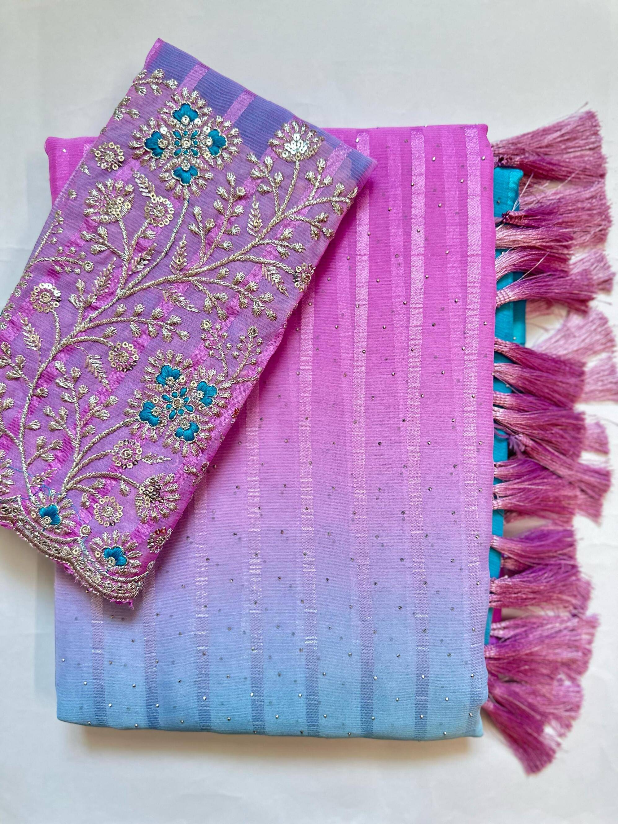     			AB Silk Georgette Solid Saree With Unstitched Blouse Piece ( Teal )