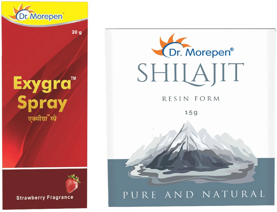     			Dr. Morepen Exygra Spray Strawberry Fragrance (20g) + Pure and Natural Shilajit Resin Form (15g)