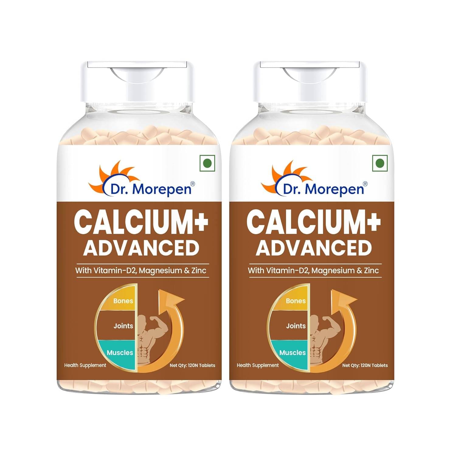    			Dr. Morepen Calcium+ Advanced with Vitamin D2 Supports Muscle Function & Bone Health - 120 Tablets