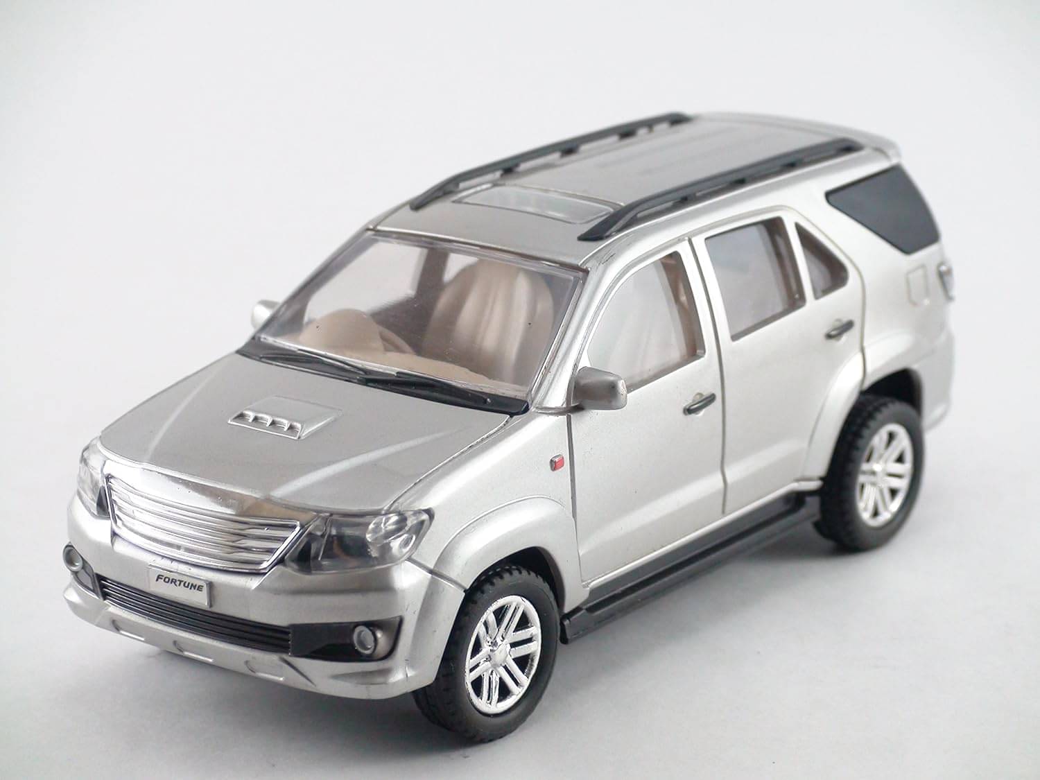     			Fortuner Model Silver Car,For Kids Pack Of 1