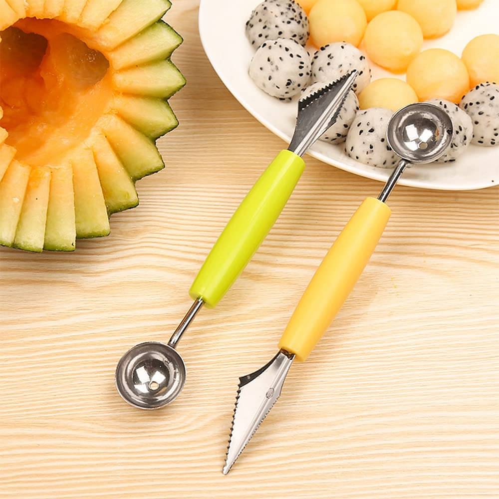 forral Fruit Vegetable Carving Knife Melon Ice Cream Scoops Spoon Baller Kitchen Tool Pack of 2 forral Fruit Vegetable Carving Knife Melon Ice Cream Scoops Spoon Baller Kitchen Tool Pack of 2