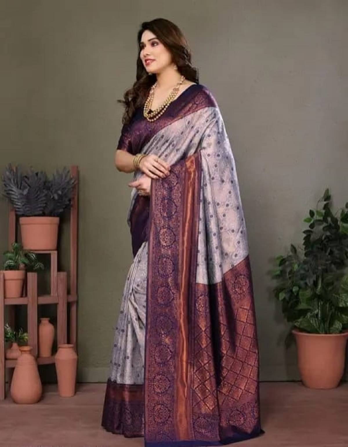     			Indesa Art Silk Embellished Saree With Unstitched Blouse Piece ( Beige,Sky Blue )