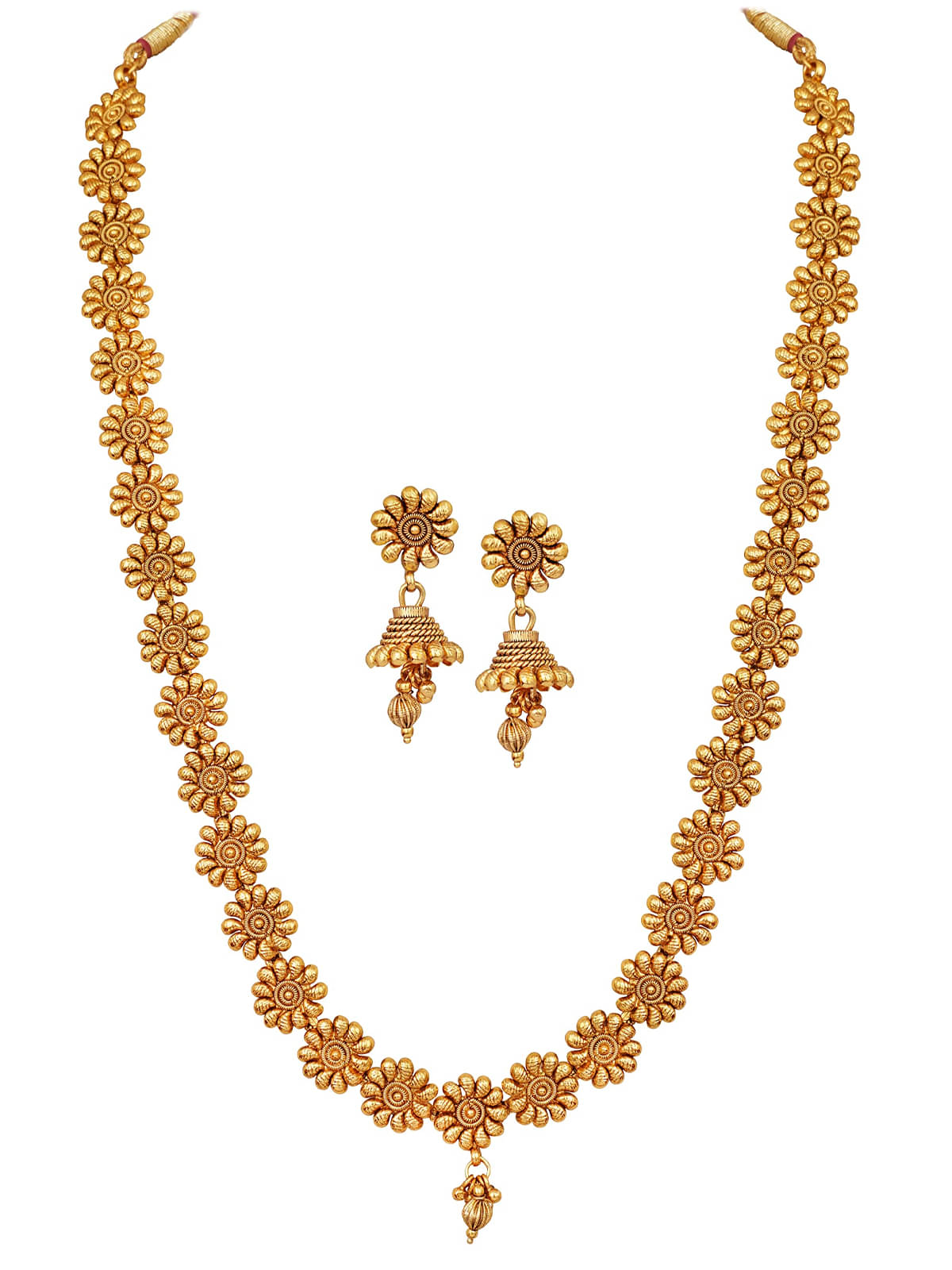     			JFL - Jewellery For Less Gold Copper Necklace Set ( Pack of 1 )
