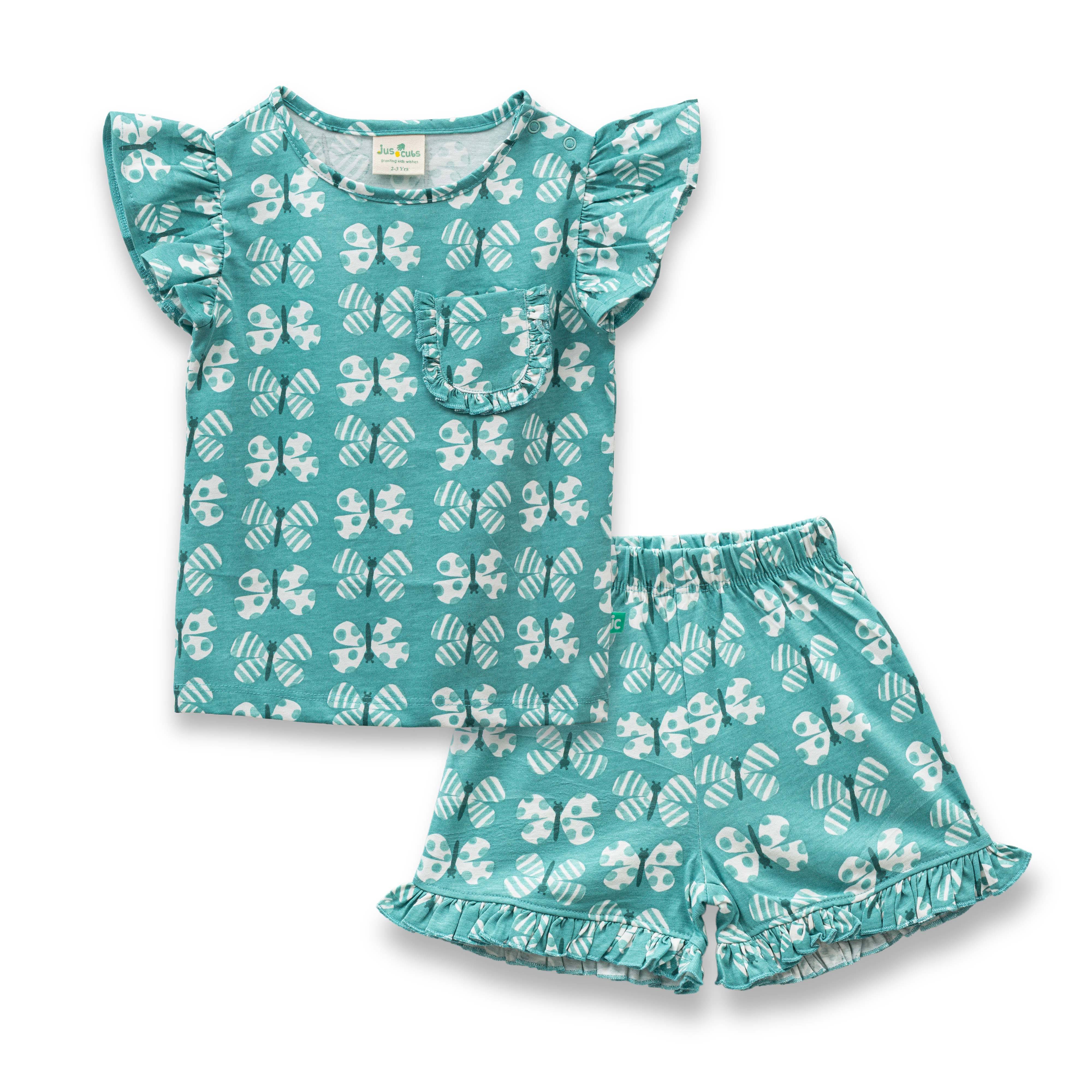     			Juscubs Pack of 1 Baby Girls 100% Cotton T-shirt & Shorts ( Green )