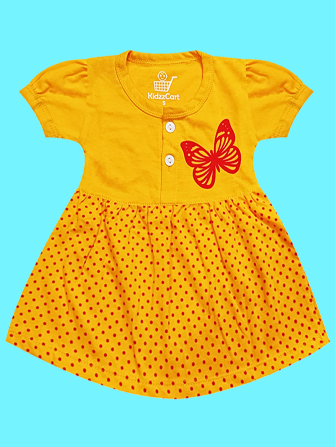     			KidzzCart Pack of 1 Baby Girls Cotton Dress ( Yellow )