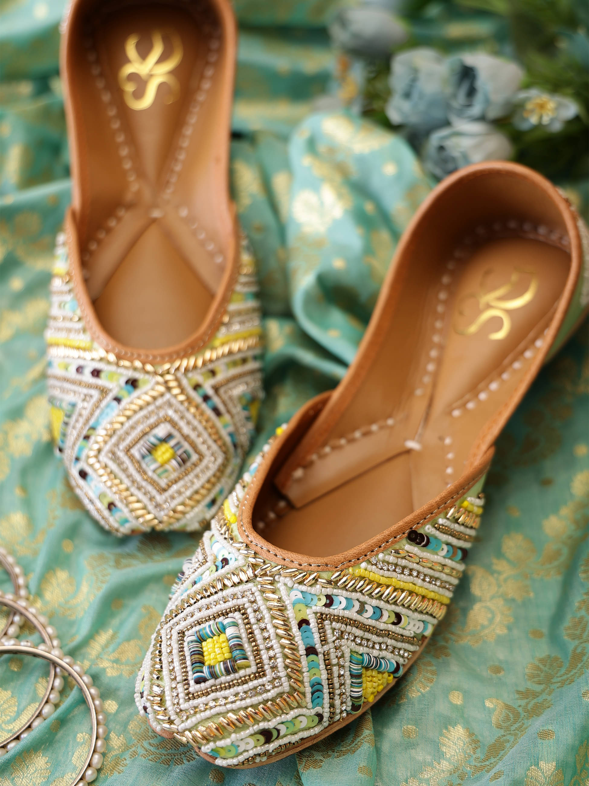     			LABEL SHONA ROHATGI GARG Teal Women's Mojaris