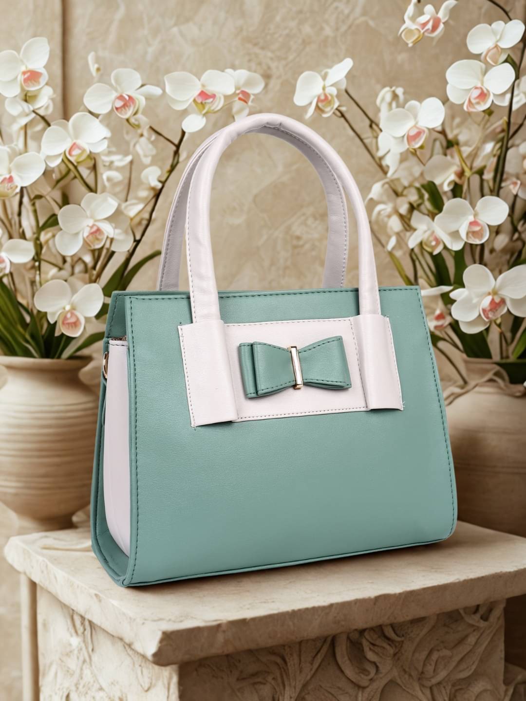     			LIKE STYLE Handheld Bag PU Set of 1 ( Sea Green )