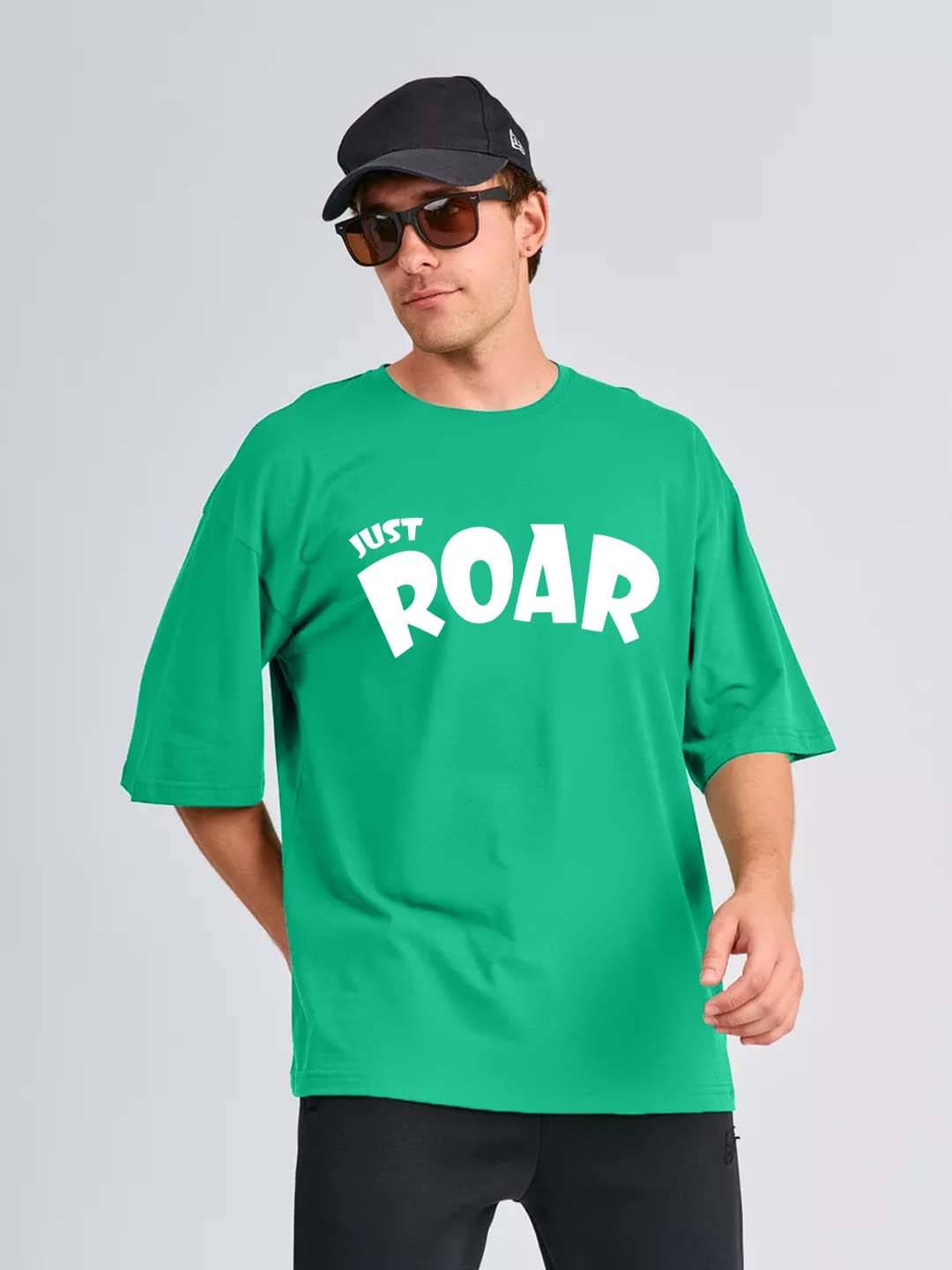 Leotude Men Cotton Blend Oversized Fit Printed T-Shirt ( Green ) Leotude Men Cotton Blend Oversized Fit Printed T-Shirt ( Green )