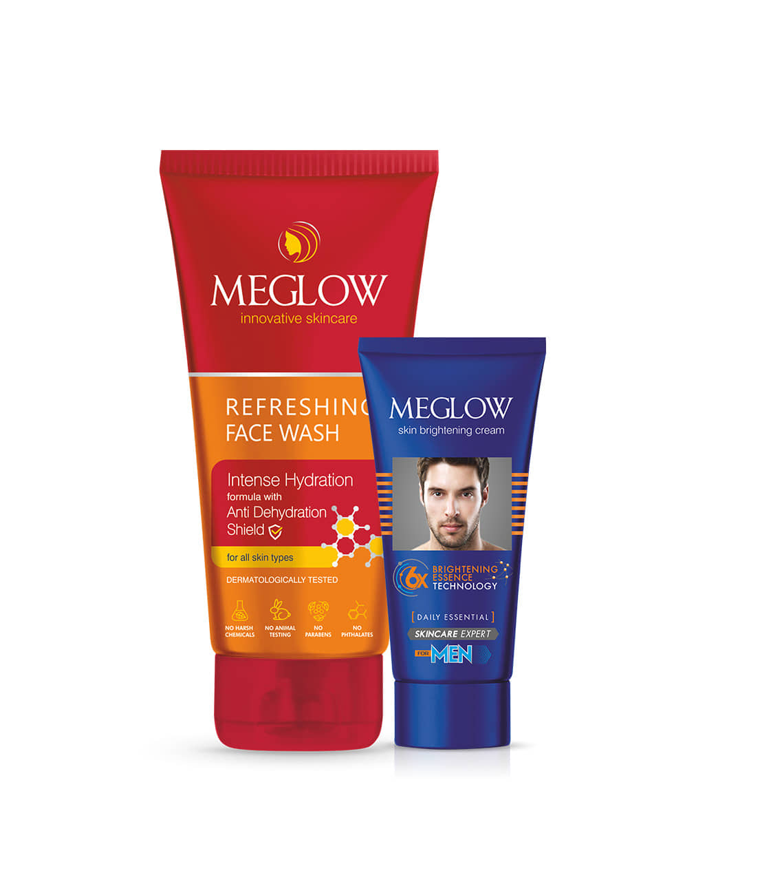 Meglow Men’s Cream + Refreshing Facewash Combo | Men’s Daily Skincare Combo for  Oil-Free Skin