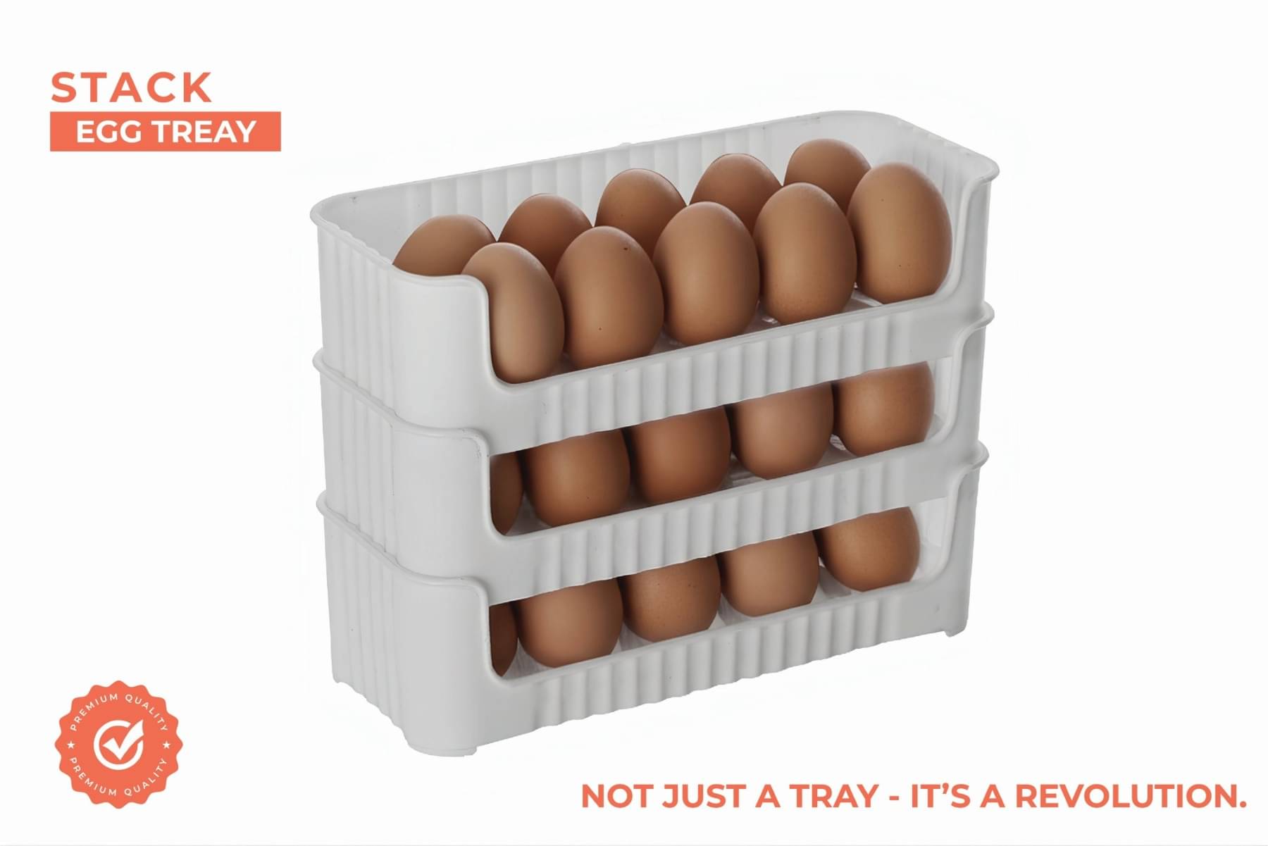     			Metrolife Egg holder Plastic White Egg Container ( Set of 3 )