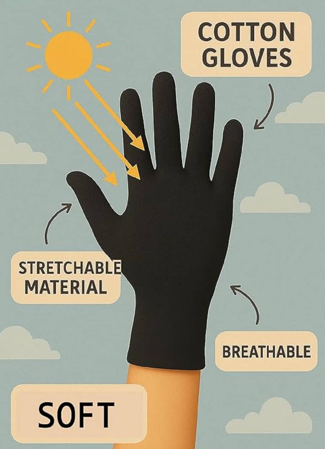 PENYAN Full Fingers Cotton Riding Gloves ( Pair of 1 )