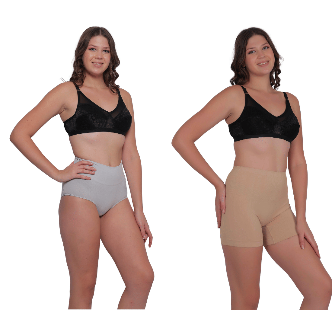 Pia Trends Pack of 2 Cotton Blend Women's Shaper Brief ( Light Grey,Beige )     			Pia Trends Pack of 2 Cotton Blend Women's Shaper Brief ( Light Grey,Beige )