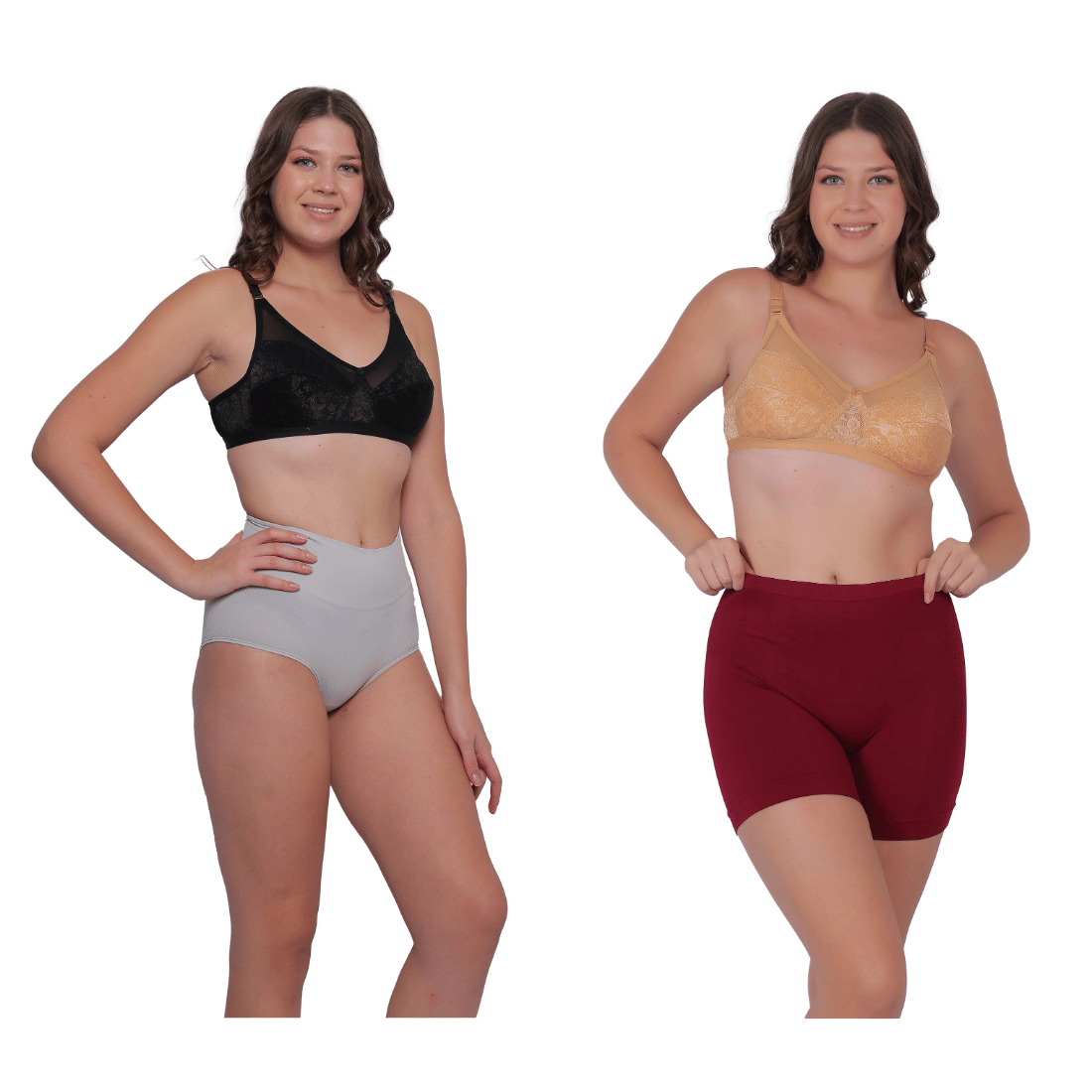 Pia Trends Pack of 2 Cotton Blend Women's Shaper Brief ( Light Grey,Maroon )     			Pia Trends Pack of 2 Cotton Blend Women's Shaper Brief ( Light Grey,Maroon )