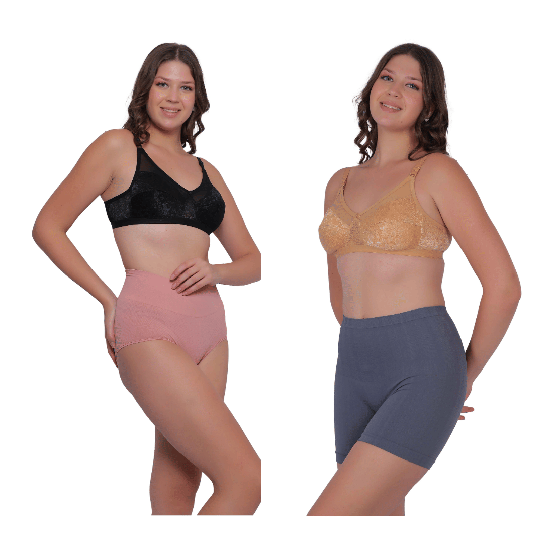     			Pia Trends Pack of 2 Cotton Blend Women's Shaping Bottoms ( Peach,Grey )