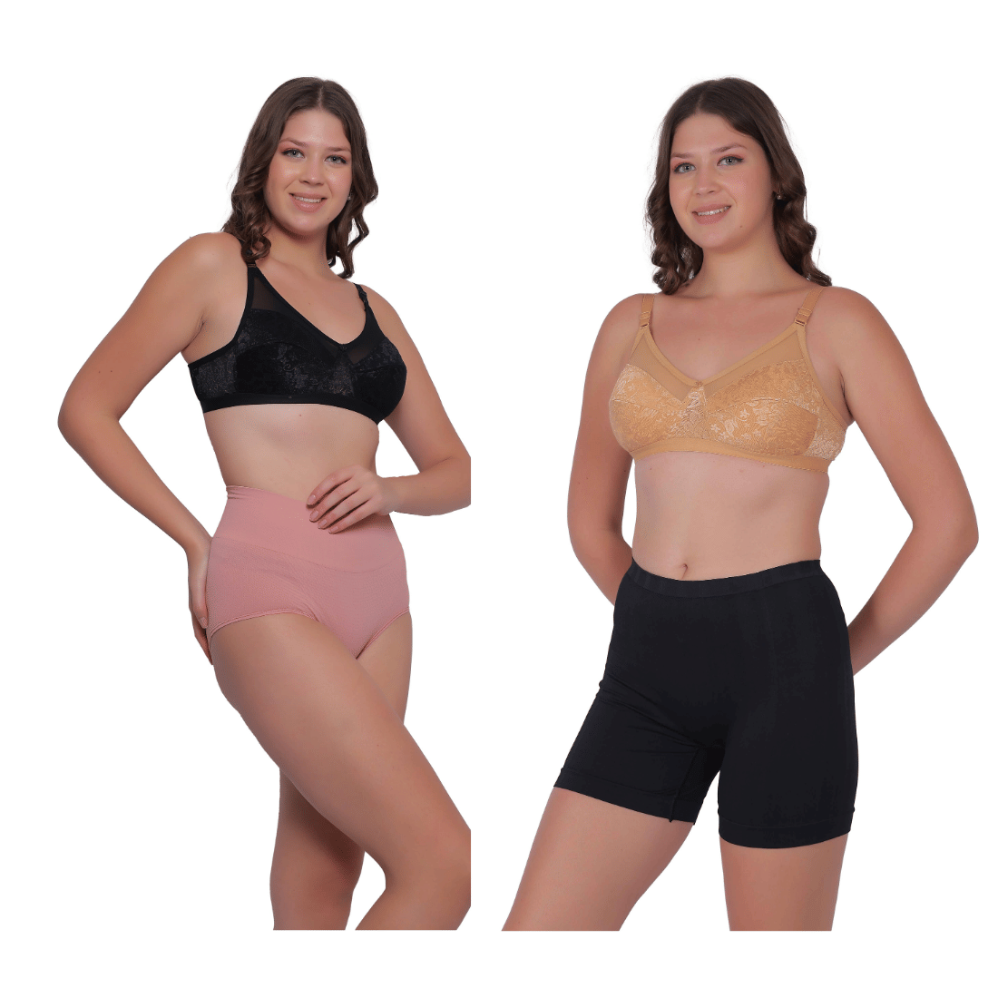 Pia Trends Pack of 2 Cotton Blend Women's Shaper Brief ( Peach,Black ) Pia Trends Pack of 2 Cotton Blend Women's Shaper Brief ( Peach,Black )