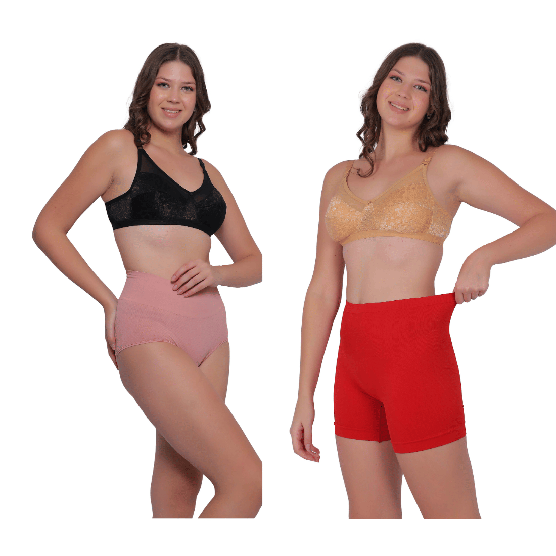 Pia Trends Pack of 2 Cotton Blend Women's Shaper Brief ( Peach,Red ) Pia Trends Pack of 2 Cotton Blend Women's Shaper Brief ( Peach,Red )
