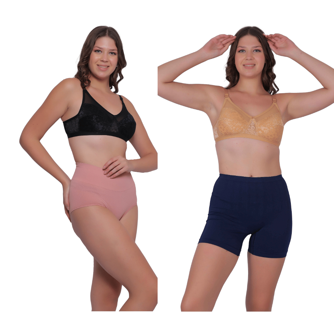 Pia Trends Pack of 2 Cotton Blend Women's Shaper Brief ( Peach,Navy Blue ) Pia Trends Pack of 2 Cotton Blend Women's Shaper Brief ( Peach,Navy Blue )