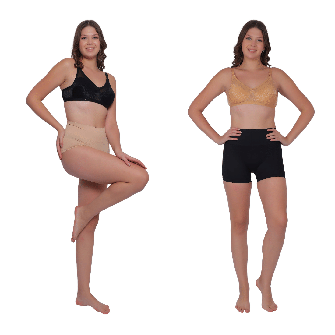     			Pia Trends Pack of 2 Cotton Blend Women's Tummy Tucker ( Beige,Black )
