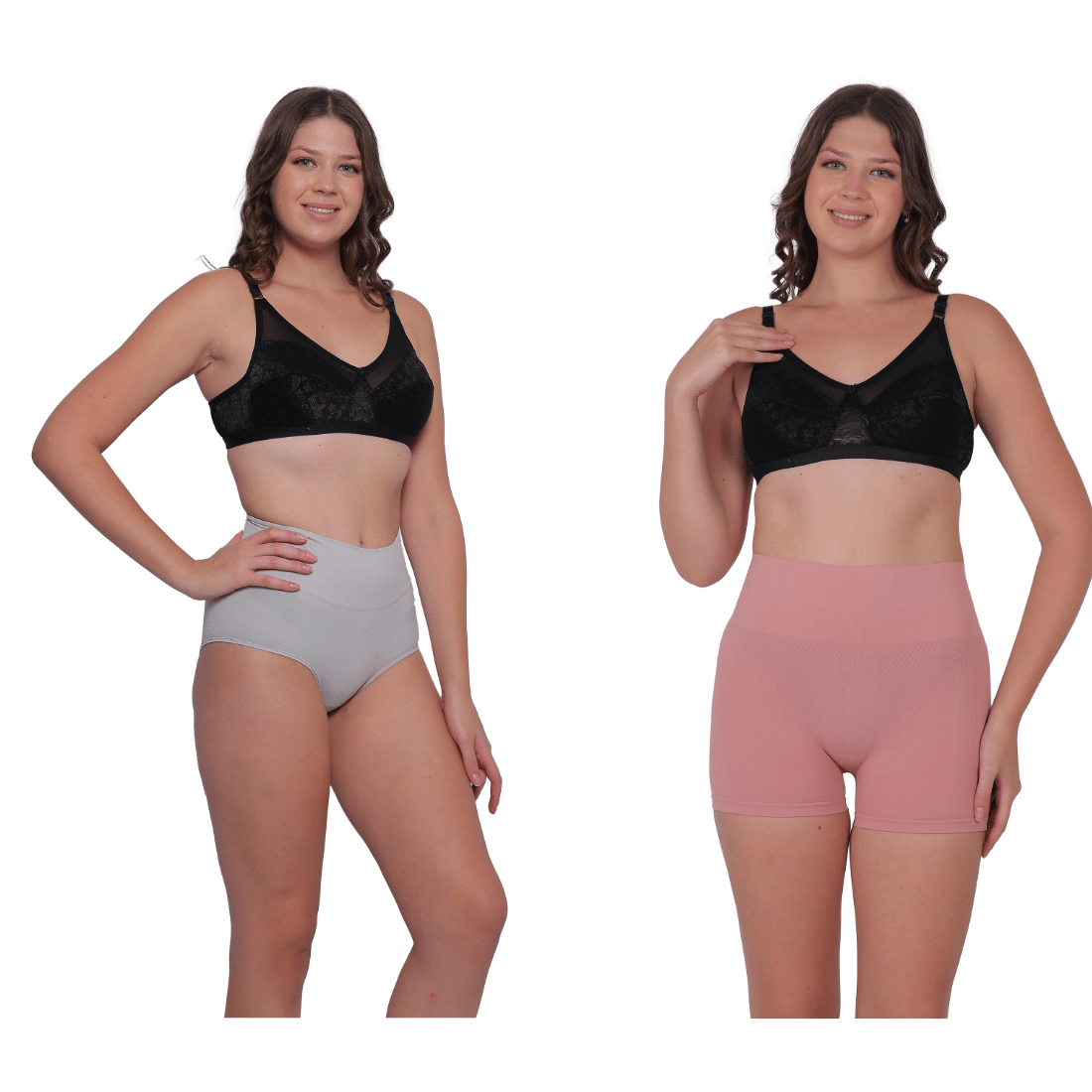 Pia Trends Pack of 2 Cotton Blend Women's Tummy Tucker ( Light Grey,Peach )     			Pia Trends Pack of 2 Cotton Blend Women's Tummy Tucker ( Light Grey,Peach )