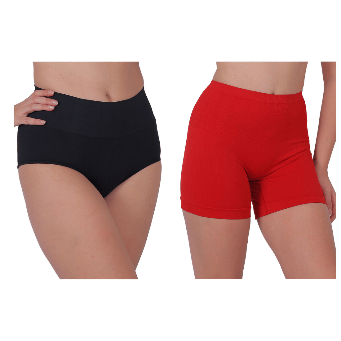     			Pia Trends Pack of 2 Cotton Blend Women's Shaper Brief ( Black,Red )