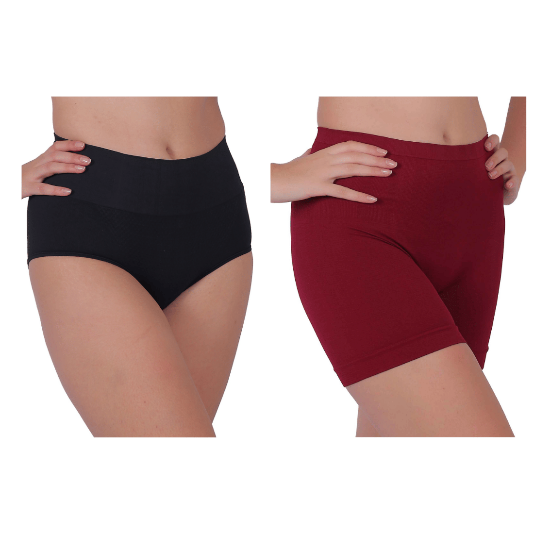 Pia Trends Pack of 2 Cotton Blend Women's Shaper Brief ( Black,Maroon ) Pia Trends Pack of 2 Cotton Blend Women's Shaper Brief ( Black,Maroon )