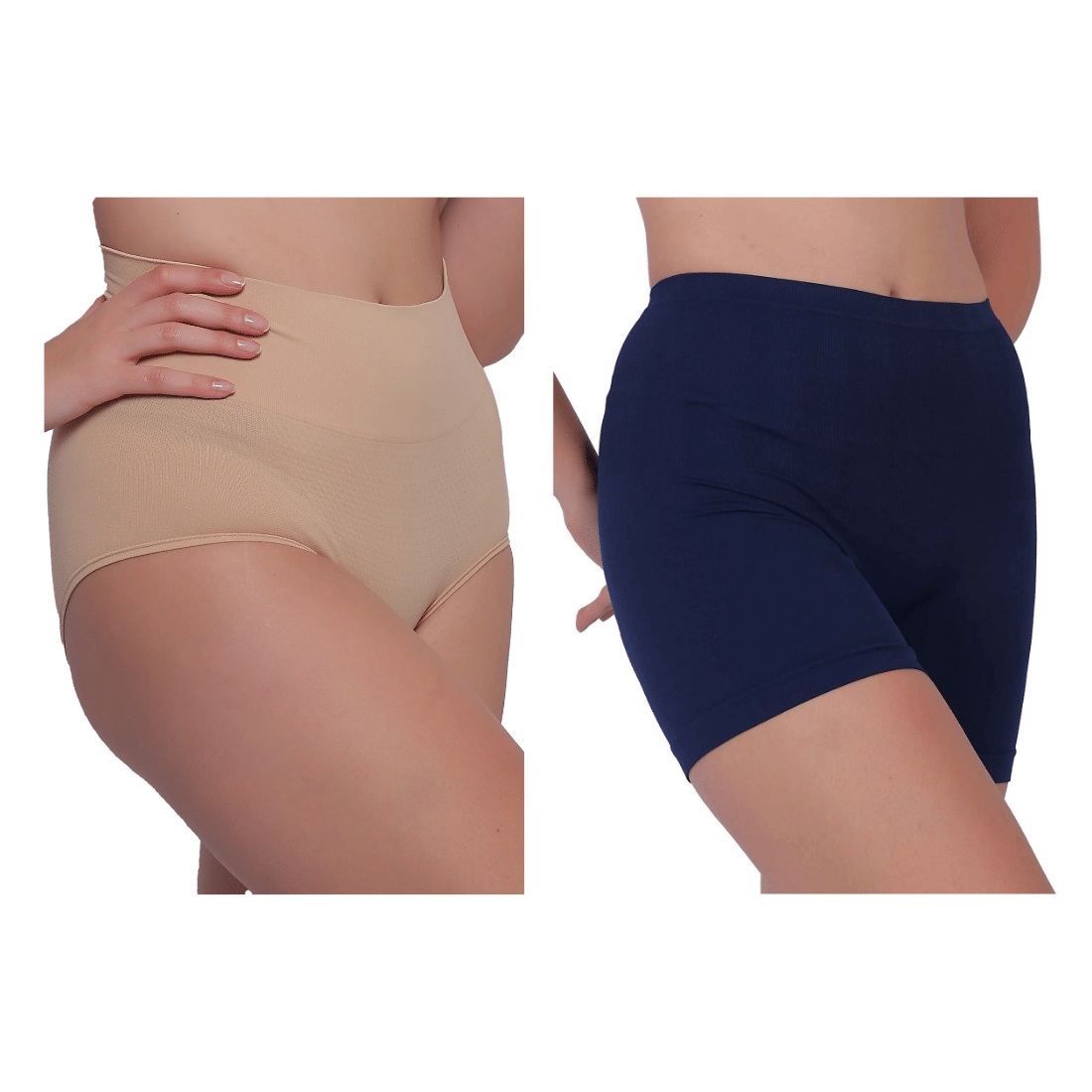Pia Trends Pack of 2 Cotton Blend Women's Shaper Brief ( Beige,Navy Blue ) Pia Trends Pack of 2 Cotton Blend Women's Shaper Brief ( Beige,Navy Blue )