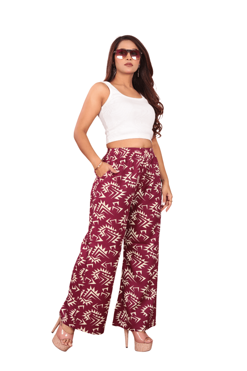 PickALook Pack of 1 Rayon Straight Women's Palazzos ( Maroon ) PickALook Pack of 1 Rayon Straight Women's Palazzos ( Maroon )
