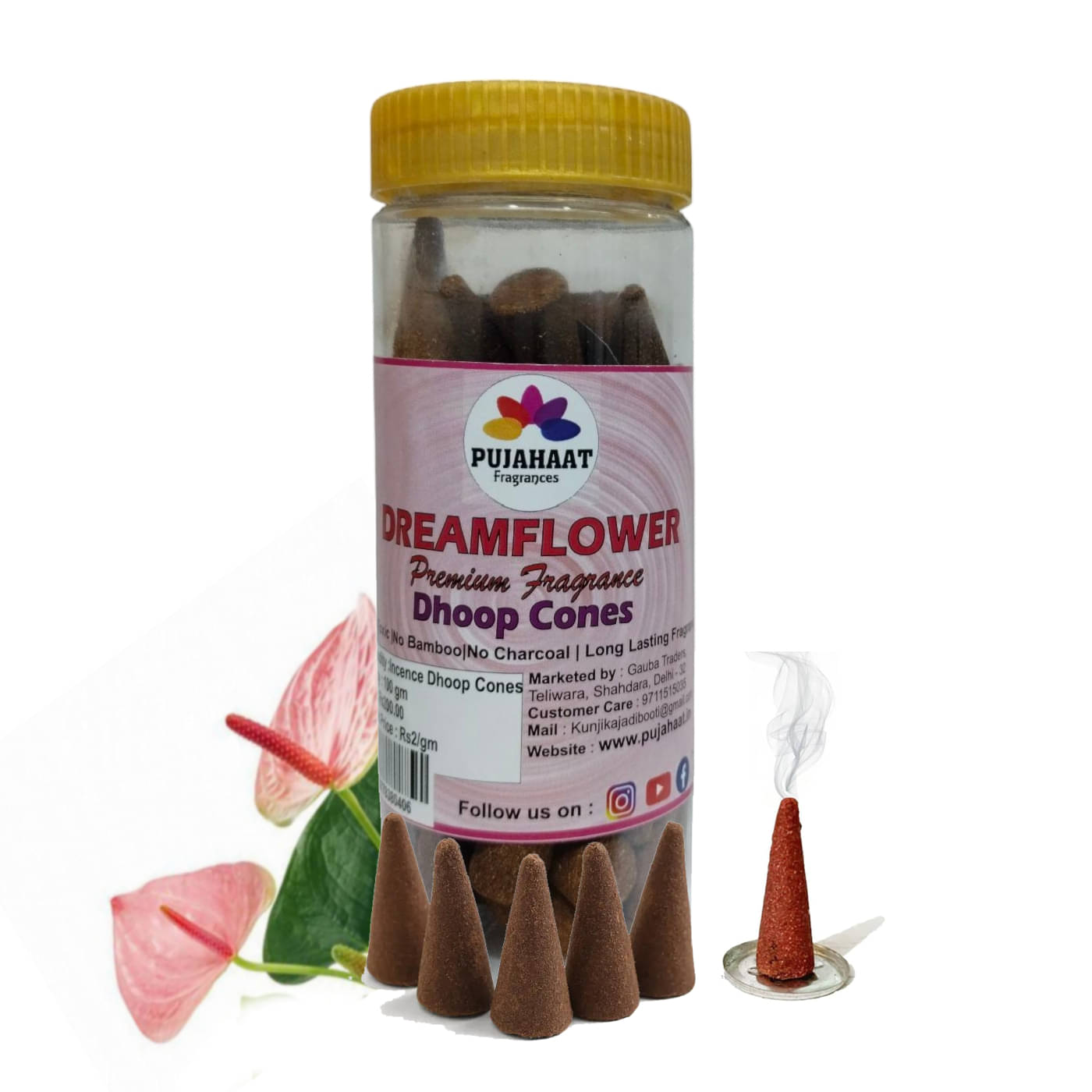     			Pujahaat Incense Dhoop Cone Fruity 100 gm ( Pack of 1 )
