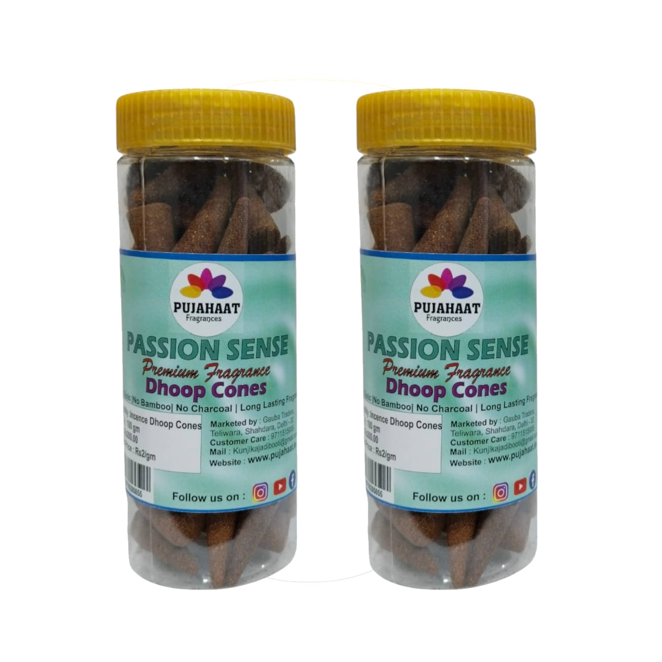     			Pujahaat Incense Dhoop Cone Nag Champa 200 gm ( Pack of 2 )