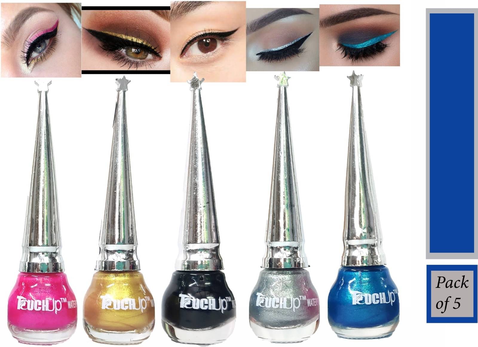     			RAYNE Multi Shimmer Eye Liner Liquid ( Pack of 5 )
