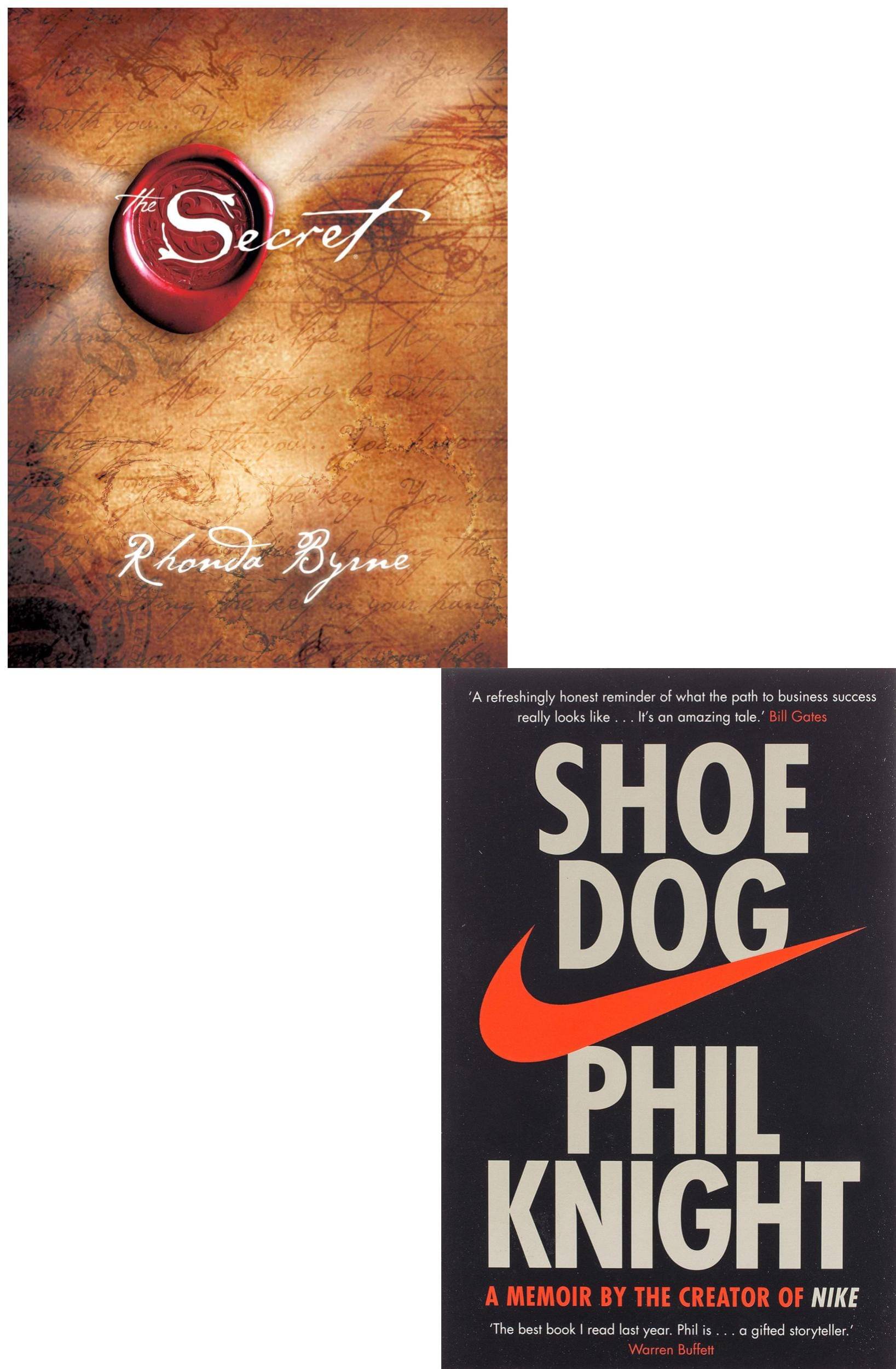 Shoe Dog + The Secret (2 Books Pack) (Paperback, Phil Knight, Rhonda Byrne) (A/S Book Seller) Shoe Dog + The Secret (2 Books Pack) (Paperback, Phil Knight, Rhonda Byrne) (A/S Book Seller)