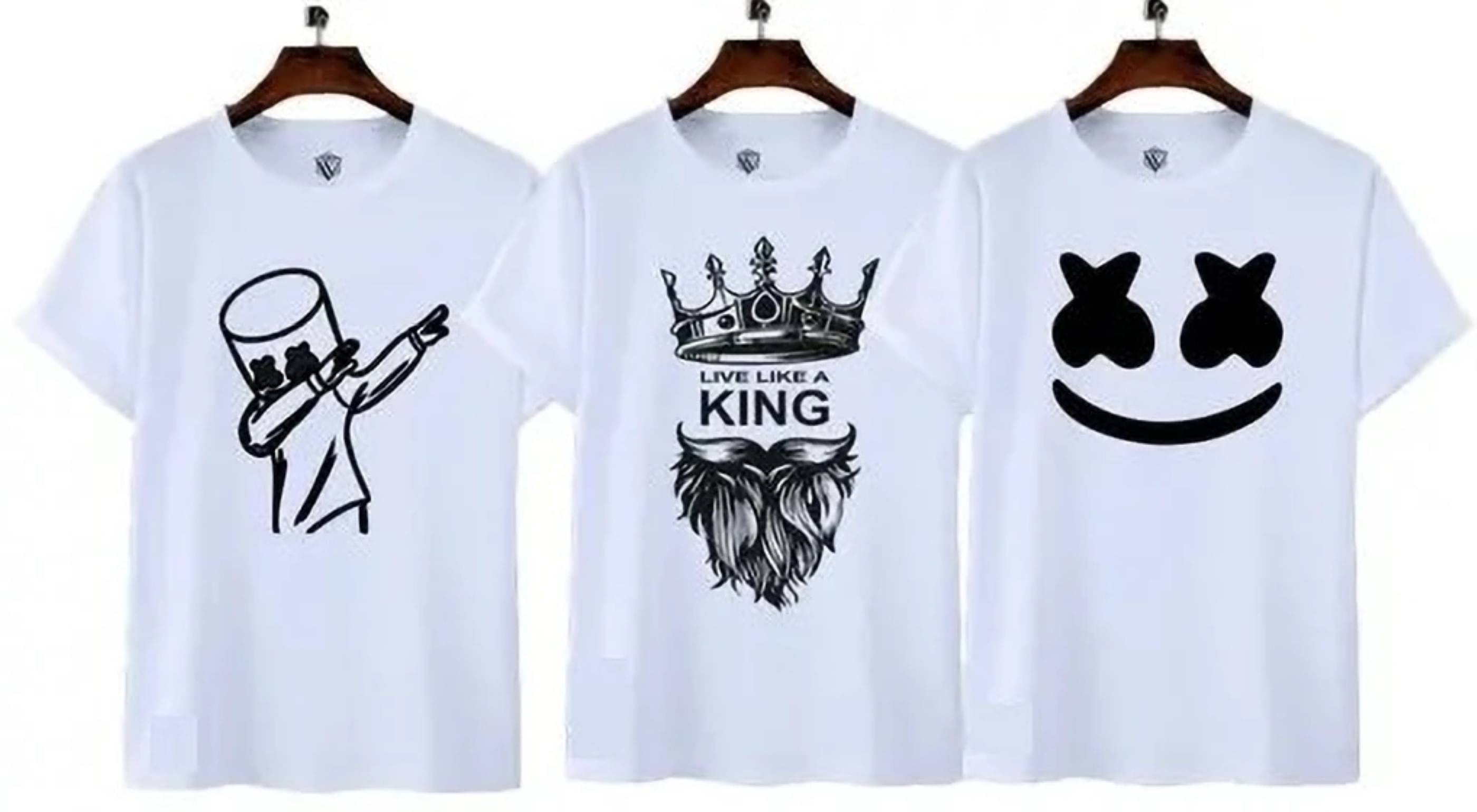     			Sista's Men Polyester Regular Fit Printed T-Shirt ( White )