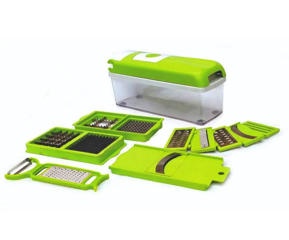 Swaraa Kitchenware 13 in 1 Multipurpose Chopper, Fruits & Vegetable Cutters, Grater Peeler Chipser, Unbreakable Food Grade Easy Push to Clean Button Slicer Dicer, Chopper for Kitchen Swaraa Kitchenware 13 in 1 Multipurpose Chopper, Fruits & Vegetable Cutters, Grater Peeler Chipser, Unbreakable Food Grade Easy Push to Clean Button Slicer Dicer, Chopper for Kitchen