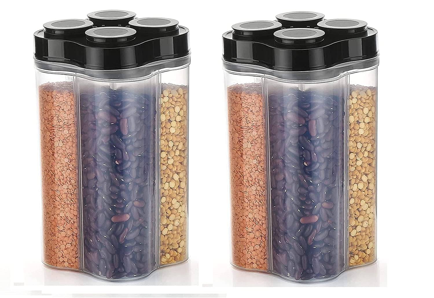     			Swaraa Kitchenware Plastic Black Dal Container ( set of 2 )