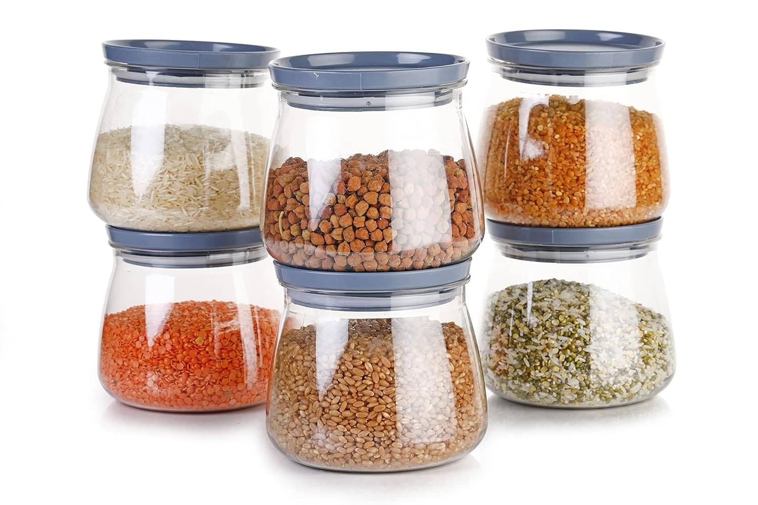     			Swaraa Kitchenware Plastic Grey Cookie Container ( set of 6 )