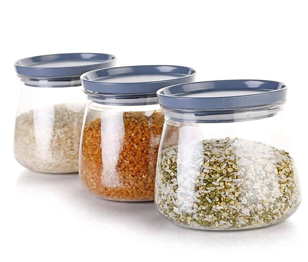     			Swaraa Kitchenware Plastic Grey Cookie Container ( set of 3 )