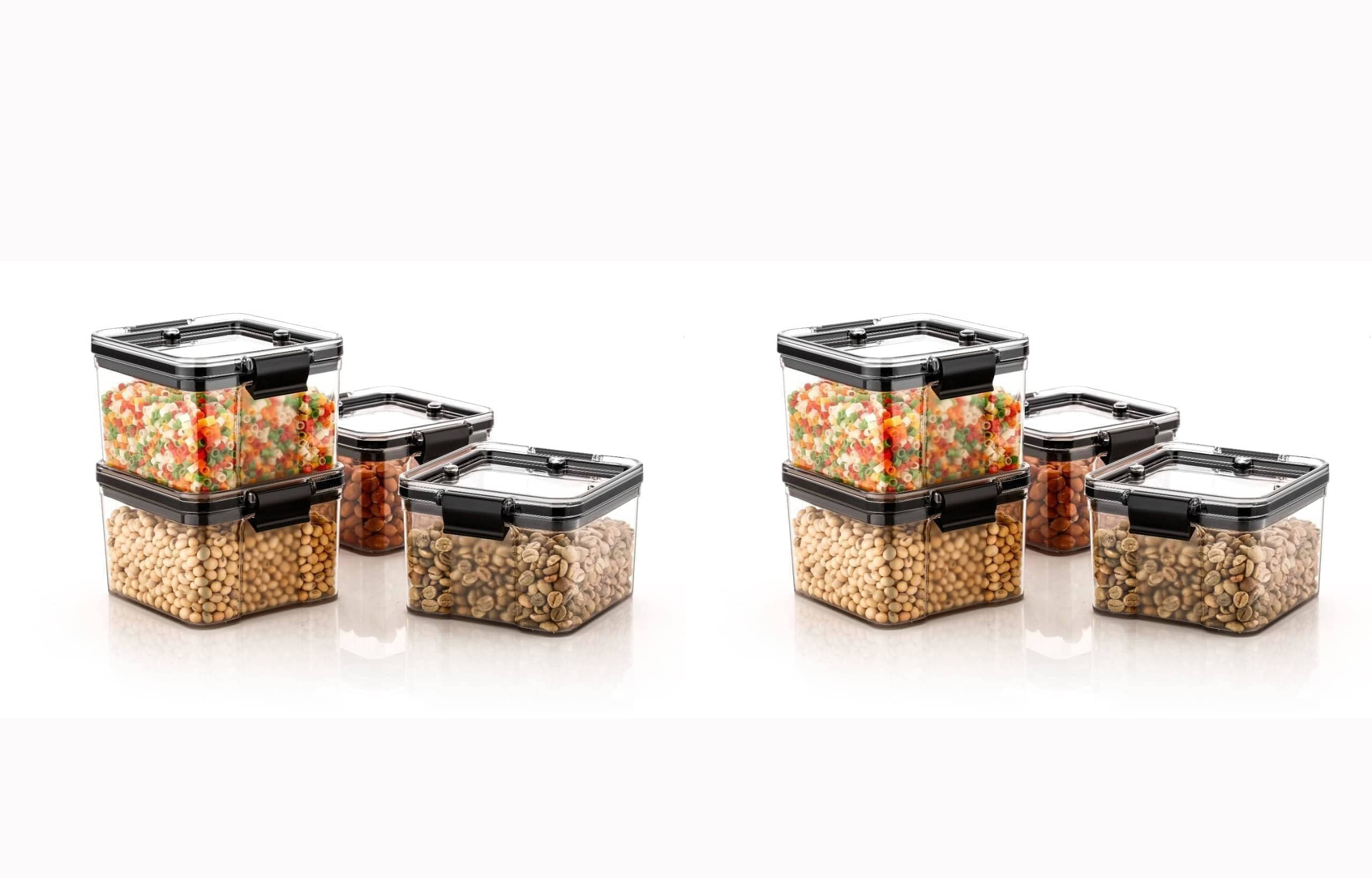     			Swaraa Kitchenware Plastic White Multi-Purpose Container ( set of 8 )