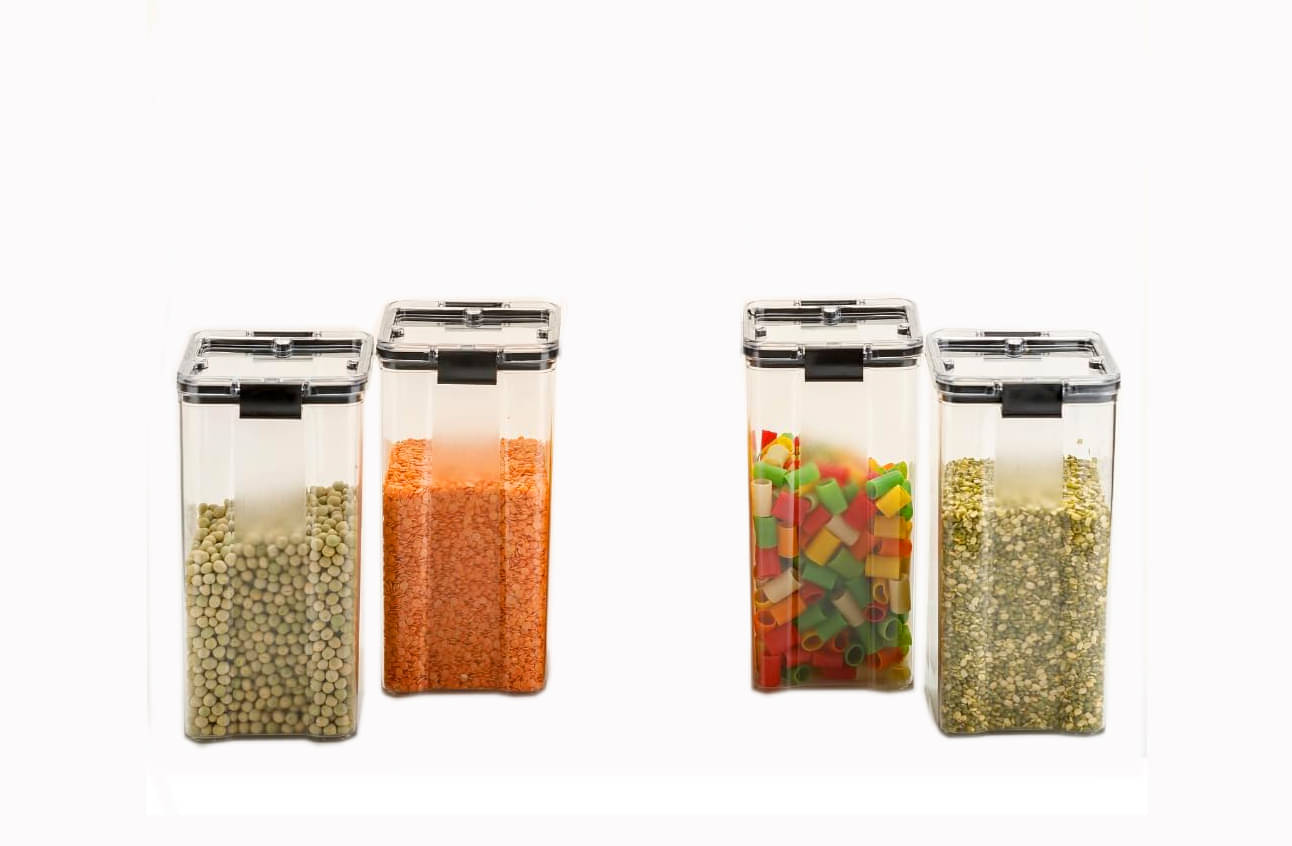 Swaraa Kitchenware Plastic White Multi-Purpose Container ( Set of 4 ) Swaraa Kitchenware Plastic White Multi-Purpose Container ( Set of 4 )