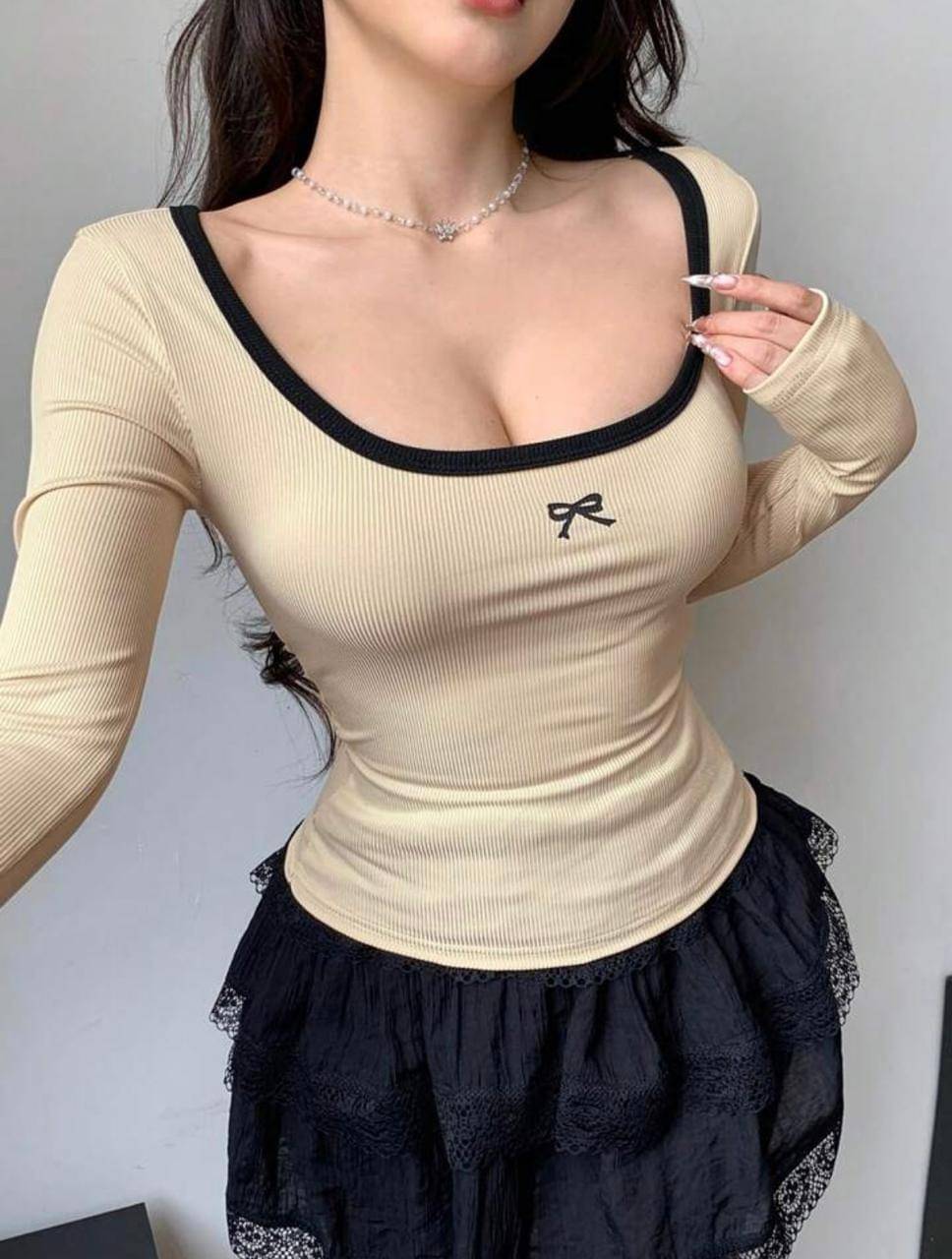 THAWE PARIDHAN Women's Lycra Regular Top ( Beige ) THAWE PARIDHAN Women's Lycra Regular Top ( Beige )