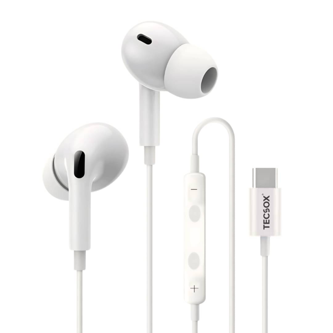     			Tecsox Bassbuds Prime Type C Wired Earphone In Ear Low Latency White