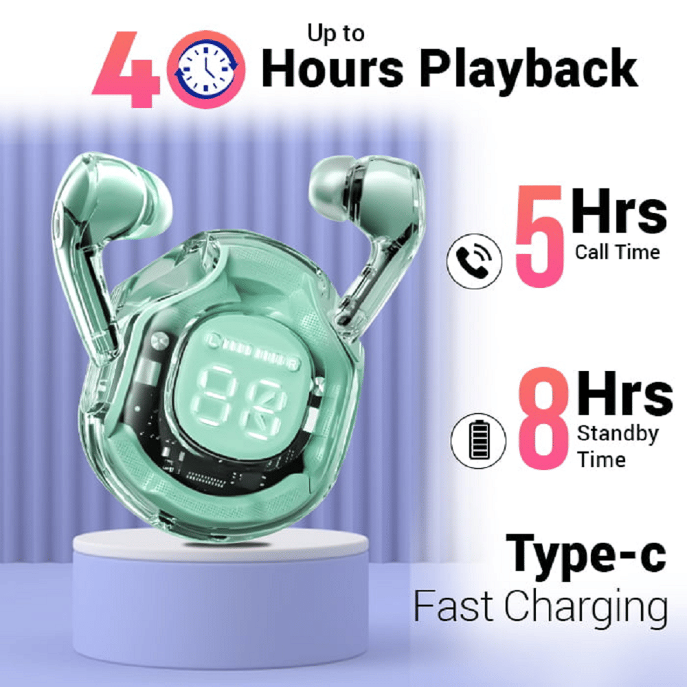     			Wireless Bluetooth Ear Buds with LONG Playtime,Calling ENC Mic, Made in India, Low Latency Gaming, Touch Controls, Rich Bass Drivers, TWS Earbuds Bluetooth Wireless