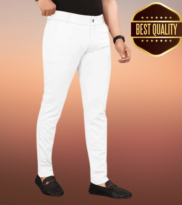    			Woozie Regular Flat Men's Trouser - White ( Pack of 1 )